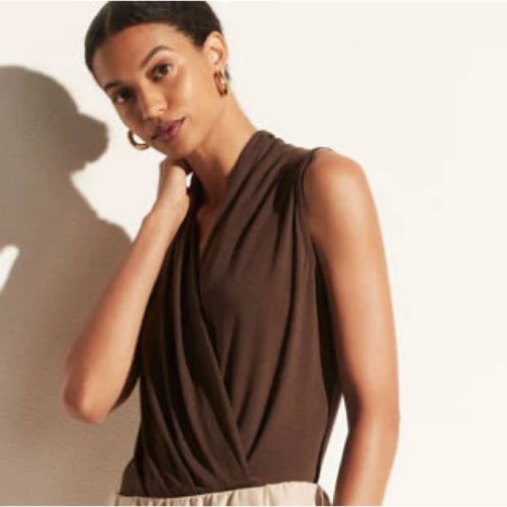 Vince - Draped Halter Neck Bodysuit in Walnut